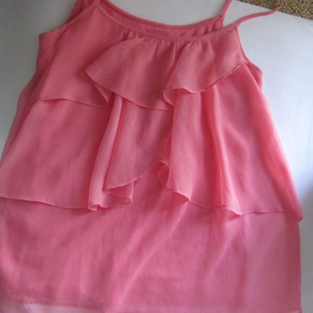 Pink Ruffle spaghetti strap blouse NY&Company, SM - Picture 8 of 8